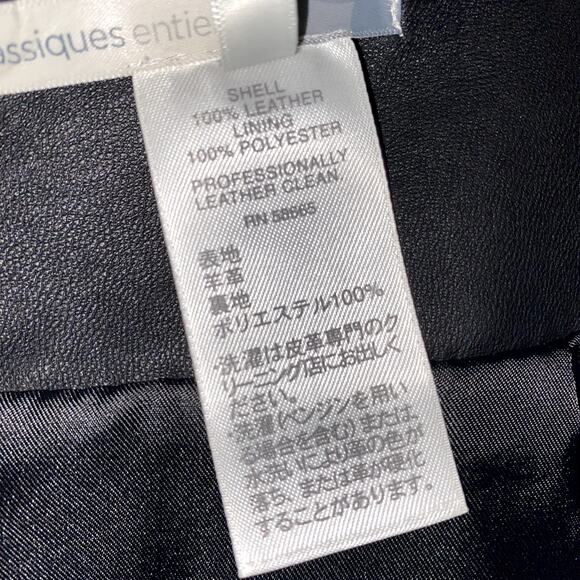 Black Leather Skirt Knee Length Size 6 Petite - Picture 10 of 12